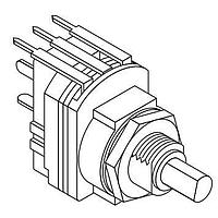Alpha (Taiwan) RV16CF-40-16F1-B5K-0013 Rotary Linear 5K Right Angle PC Mount