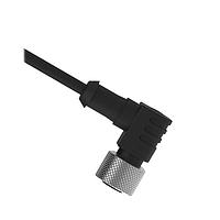 Banner Engineering MQDC-415RA-PUR Sensor Cables / Actuator Cables Cordset: Single Ended M12; 4-pin Right-Angle Female Connector; 5 m (16.4 ft) 4x22 Black PUR Jacket; Nickel-Plated Brass Coupling Nut