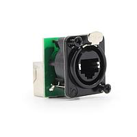 Io Audio Technologies IO-EL8-F-BK-JL-PR Connectors Etherlatch Chassis Connector, 8P8C, Female, Black, Right Angle Passthrough