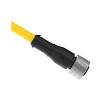 Banner Engineering QDE-875D Sensor Cables / Actuator Cables Cordset: Single Ended M12; 8-pin Straight Female; 22.86 m 8x22 Yellow PVC Jacket; Nickel-Plated Brass Coupling Nut