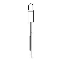 BIVAR ELM54803YDT LED Circuit Board Indicators Vertical LED Assembly, 0.480 in. Length, 3mm LED, 2 Lead Single Color, Yellow, Diffused Lens, Black PVC Alloy, Tape/Reel.