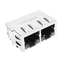 Pulse Electronics E5J88-C4CJB4-L Modular CONN 2X4 STACKED RJ45 LED PBC