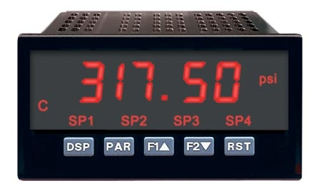 Panel-mounted process meter used for industrial signal monitoring