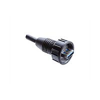 Amphenol LTW UA30FL-NAML-SB003 USB 3.0 USB, Type A 3.2 Gen1, Plastic, 1A, Female Connector, Straight-to-Straight, Screw Thread, Overmolded Double Ended, Length 3000mm, IP67