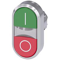 SIEMENS 3SU10513AB420AK0 Flat Button TWIN BUTTON, MOM, GREEN/RED