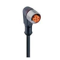 Lumberg Automation RKWT 5-228/20 M Sensor Cables / Actuator Cables M12 Standard Sensor/Actuator Single-Ended Cordset: Female, angled, 5-pin, A-coded, translucent body, 50 V AC / 60 V DC, 4 A; PUR black cable, 5-wires, 0.50 mm