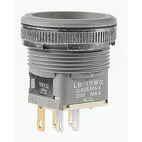 NKK Switches LB15WGG01 Pushbutton Switches ON-(ON) ROUND PANEL SEAL BODY ONLY