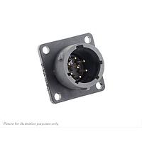 Eaton Souriau-Sunbank UTSX010E7PW Receptacles Square flange receptacle, without backshell, with 7 male solder contacts, IP68/69K in unmated conditions, keying W