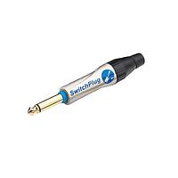 Amphenol Audio TM1PJ Circular MIL Spec Connector 1/4" Phone Switch Plug, Male, Nickel Plated, Large Cable Clamp, Satin Shell