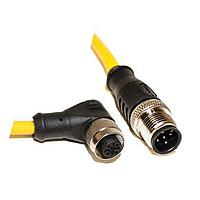 Mueller C5AD11M002 Sensor Cables / Actuator Cables UL Listed, M12 Cordset, 5-Pos Male Straight-Female Right Angle, 22 AWG, 2M