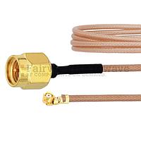 Fairview FMCA1026 SMA Male to UMCX 2.5 Plug Cable RG178 Coax and RoHS Compliant