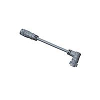 Amphenol LTW AB-BB04ML-BBFR-QE001 Sensor Cables / Actuator Cables X-Lok, Standard Size, Plastic, 10A, 04 pins, Male Connector, Male Contact, Right Angle-to-Straight, Push Lock, Overmolded Double Ended, Length 1000mm, IP68