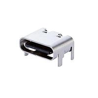 Same Sky (formerly CUI Devices) UJ20-C-H-G-SMT-P16-TR USB Type C Type C, 2.0, Horizontal, Gold Plated 3u, Surface Mount, 6.5mm, 16 pin, T&R