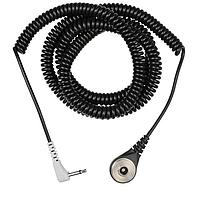 Desco 19879 Adjustable, with Cord MAGSNAP 360 COIL CORD, .116  MONO JACK, GREY, 20', ANGLE