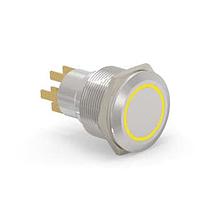 Alcoswitch - TE Connectivity 7-2213772-2 Pushbutton Switches AV22 DPL 0.4VA MOVE RING LED YELLOW 24V