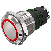 EAO 82-5152.1114 Anti-Vandal 82-5152.1114.Illuminated pushbutton.momentary.19 mm.stainless steel.flush/flat.ring.red.24 V.screw terminal
