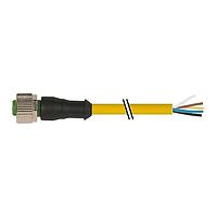 Murrelektronik 7000-12241-0151000 Connectors M12 female 0 with cable, PVC 5x0.34 ye UL/CSA 10m