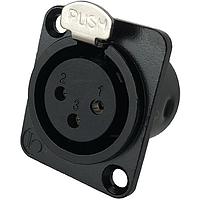 Io Audio Technologies IO-XLR3-F-BK-JL Cable Connectors 3-Pin XLR, Female, Receptacle, Black Metal Housing, Solder Cups, Silver Contacts