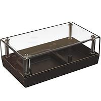 Serpac 152RCAC,GY Plastic Clear Top Desktop Enclosure with Access Compartment, 5.62x3.25x2.00in.