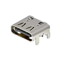 Adam Tech USB-C20-S-RA-CS22E-SMT-WP-BK-TR Receptacles USB C 2.0 Receptacle, R/A SMT, Power, 6P, IPX7