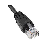 Amphenol Commercial Products RJE1Y32915644401 Cat 6a RJ-RJ Ethernet Cable assembly, CAT6A, Round Super Thin 30AWG, Black, Overmoulded, Shielded, Length = 3 Feet