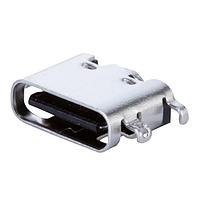 Same Sky (formerly CUI Devices) UJ20-C-H-G-SMT-5-P16-TR USB Type C Type C, 2.0, Horizontal, Gold Plated 3u, Surface Mount with post, 16 pin, T&R