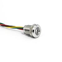 Dialight 624-1143-317F LED Panel Mount Indicators 12mm RGY 12VDC W/ Wires