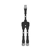 Banner Engineering CSB-M1253.3M1281.6 Sensor Cables / Actuator Cables M12 QD Splitter Cordset; 5-pin Male Straight Trunk; 1 m (3.3 ft); 8-pin Female Straight Branches (2); 0.5 m (1.64 ft); Black PUR Splitter Junction; Yellow PVC Cable Jacket