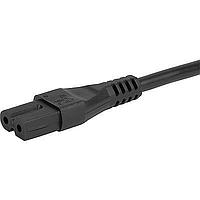 Schurter 6052.0047 AC Power Cord Cord Sets 2.5 A, North America, Black, 2.5 m, SVT 2x18AWG, IEC C7p, 002500 mm, cord end: