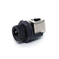 Amphenol LTW RCP-5SPFFV-SCM7001 Field RJ, Middle Size, Plastic, 1.5A, Cat 5e, Circular, Screw Thread, Jack 90  (Vertical), Receptacle, IP67 Mated