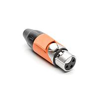 Amphenol Audio AX3F3M-AU Cable Connectors 3P SOCKET F PLUG GLD W ORG MRK SLEEVE