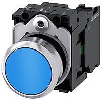 SIEMENS 3SU11500AB501BA0 Pushbutton PUSHBUTTON, MOM, BLU, FLUSH