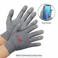 DaiHan SL.Glo6723 Glove, Nylon & PU Top Fit, PVC Dot-type, Grey, L240mm, Large