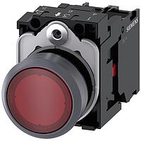 SIEMENS 3SU11320AB201CA0 Pushbutton ILLUMINATED PUSHBUTTON, MOM, RED, FLUSH