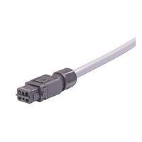 HARTING 33500100201050 Rectangular Cable Assemblies Han 1A 3+PE IP65 single ended Cable Assembly, unshielded, female, locking lever version (order lever separate), 4x14AWG, PVC gray, 5.0m