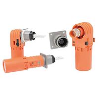 Amphenol Industrial SLPRB35CPNB Connectors SURLOK PLUS, RECEPTACLE, 8.0MM, 35MM , CRIMP, PANEL MOUNT W/ FLANGE, NON-SEALED, BLACK, NO KEYWAY