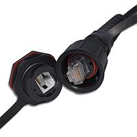 Stewart Connector 67PAD-030-K Cat 6a SealJack Cable Assembly  Cat6a  IP67 RJ45 to IP20 RJ45  FTP  3 M