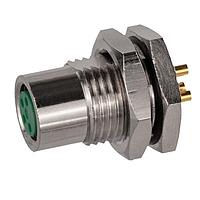 Stewart Connector SS-12800-003 Connectors M8 A-Code Connector  Male  Rear Panel Mount PCB Receptacle  4 Contact  PCB Solder Pins  IP68