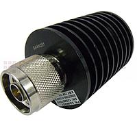 Fairview SA4N251-02 2 dB Fixed Attenuator N Male To N Female Up To 4 GHz Rated To 25 Watts With Black Aluminum Heatsink Body