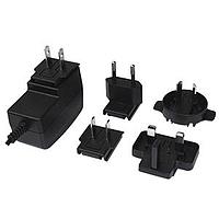 CUI Inc SMI12-12-4B-P6 Interchangeable Plugs ac-dc, 12 Vdc, 1 A, SW, multi-blade, N/E/B/A, P6 center pos, level VI, black