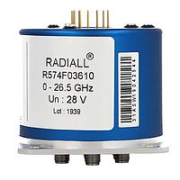 Radiall R574F92620 Coaxial Switches SP6T TermRamses SMA 26.5GHz Ltch Self-CO AutoReset Ind. 12Vdc TTL Dio Pins Term.
