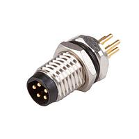 Same Sky (formerly CUI Devices) CDM801-03A-MP-F810-67 Straight 3 Pins Panel Mount Front Fastened M8 x 1.0 ACoding Screw Copper Alloy M8 Male