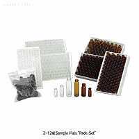 SciLab SL.Vi1244 Vial, Amber, 10ml, Ø19 X h56mm, Screw 15-425, w/ Black Cap & Natural PTFE/Sil.Septa