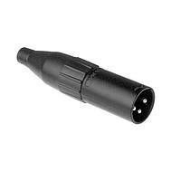 Amphenol Audio AC3MMB BULK Cable Connectors 3 Pole XLR Male Cable Connector Machined Contacts Black Finish