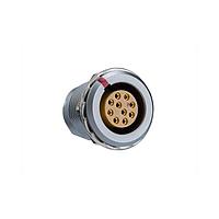 Amphenol LTW FLBC-10EGFS-GCP-001 Circular Push Pull Connectors FLOS, B Series C Size, Metal, 2.5A, 10 pins, Female Connector, Female Contact, Circular, Push Pull, Solder, Receptacle, Rear Fastened, Panel Thickness 7, IP50