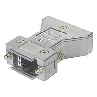 HARTING 61030010110010 D-Sub Backshells D-Sub 9pin Inducom Metal Hood version 1, 2 Top Entries, knurled screw 4-40UNC, w/o internal grounding block