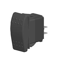 Carling Technologies V2D1S00B-AZC00-000 Rocker Switches 1-pole, (ON) - None - OFF, 20A 12VDC not HP rated, Non-Illuminated, Sealed Contura II Rocker Black Switch with No Lens and .250 Tab (Q.C.), 8 Terminal base