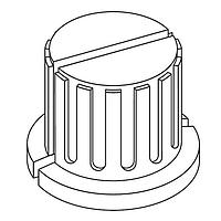 Eagle Plastic Devices 450-2039-GRX Cylindrical Knob Black Knob Black 1.37D X .71H