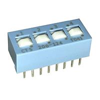 CTS Electronic Components 206-124 DIP Switches SPDT 4 switch sections