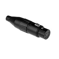 Amphenol Audio AC5FB Cable Connectors 5 Pole XLR Female Cable Connector Machined Contacts Black Finish